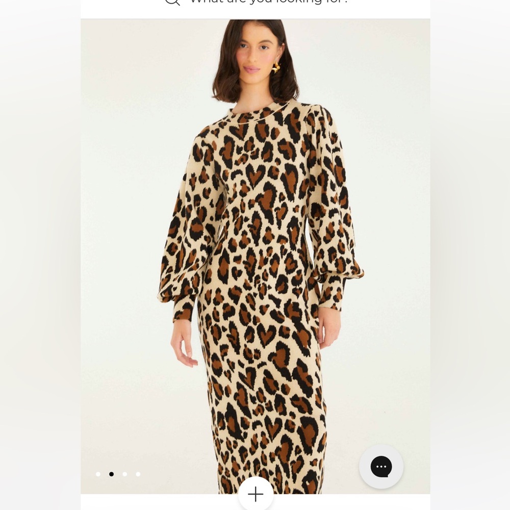 NEW Farm rio Leopard Print knit Midi Dress S